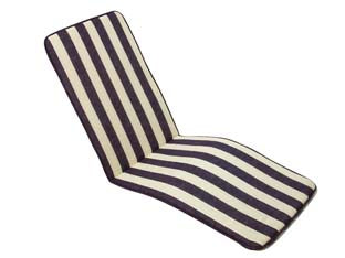 Cuscino Capri A Righe Blu Per Poltrona Pieghevole Cm.49X157H. Spessore Cm.3