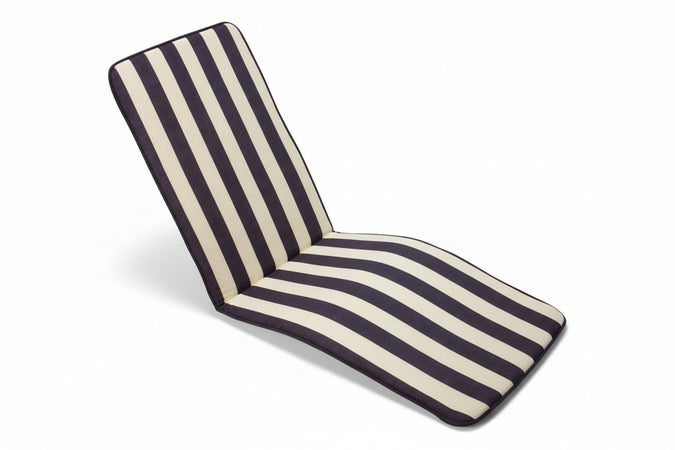 Cuscino Capri A Righe Blu Per Poltrona Pieghevole Cm.49X157H. Spessore Cm.3