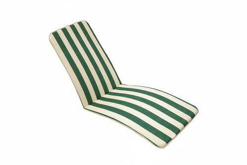 Cuscino Capri A Righe Verdi Per Poltrona Pieghevole Cm.49X157H. Spessore Cm.3