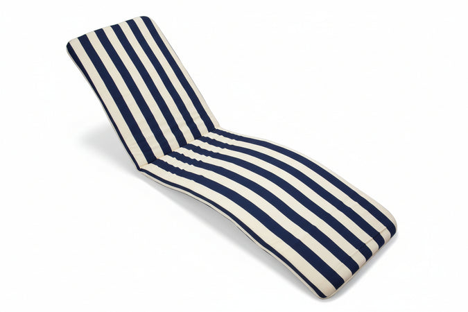 Cuscino Tenerife A Righe Blu Per Lettino Pieghevole Cm.58,5X189H. Spessore Cm.3