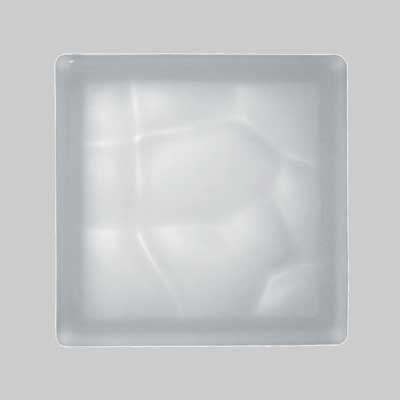 Vetromattone Ondulato Bianco Satinato 19X19X8 Cm - 6 Pezzi