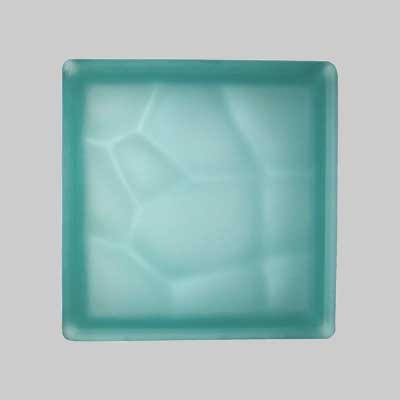 Vetromattone Ondulato Verde Satinato 19X19X8 Cm - 6 Pezzi