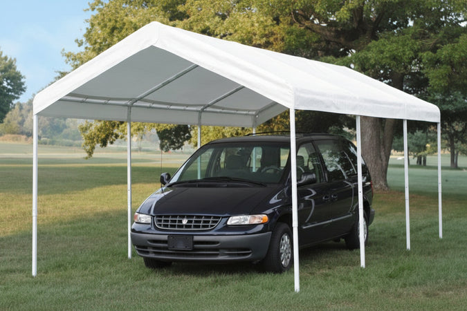 Gazebo Carport Senza Pareti Laterali Bianco Mt.3X6 Vette