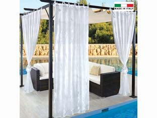 Tenda Per Gazebo Velo Con Fettuccia E Passanti Cm.150X280H. Bianco Bianco