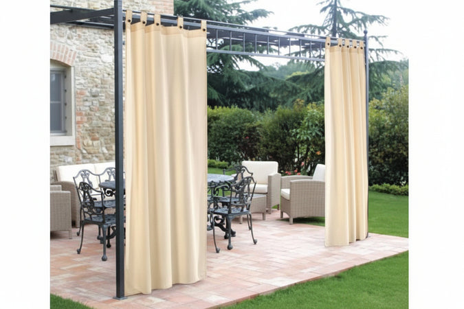 Tenda Per Gazebo Con Passanti E Bottoni Cm.160X270H. Panna Panna