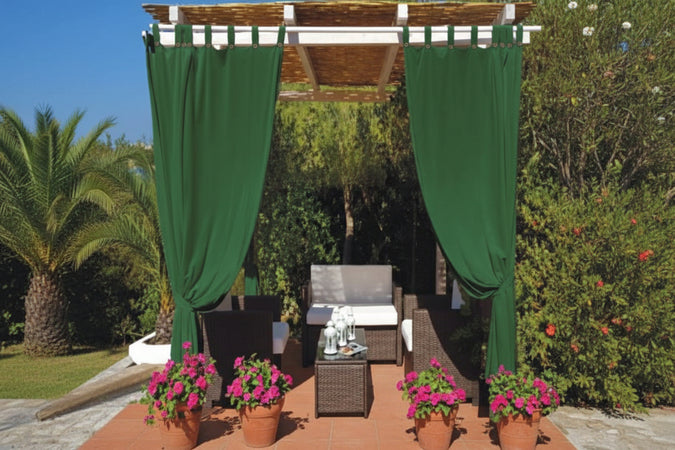 Tenda Per Gazebo Idrorepellente Con Bretelle Cm.140X270H. Verde Verde