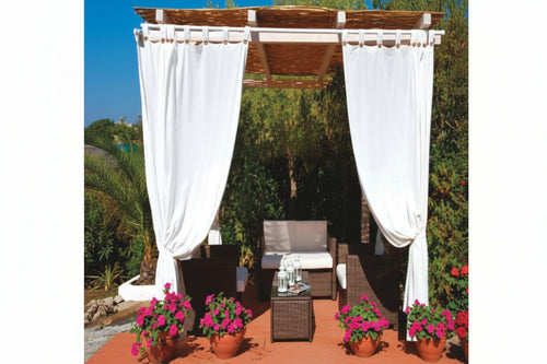 Tenda Per Gazebo Idrorepellente Con Bretelle Cm.140X270H. Bianca Bianca
