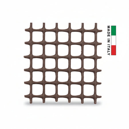 Rete In Plastica Quadra Marrone Mm.10X10- - Maglia Mm.10X10, Altezza Cm.100 - 1 Rotolo T-Rex