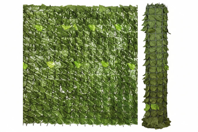 Siepe Ornamentale Artificiale Con Foglie Lauro- - Mt.3X1H. - 1 Rotolo T-Rex