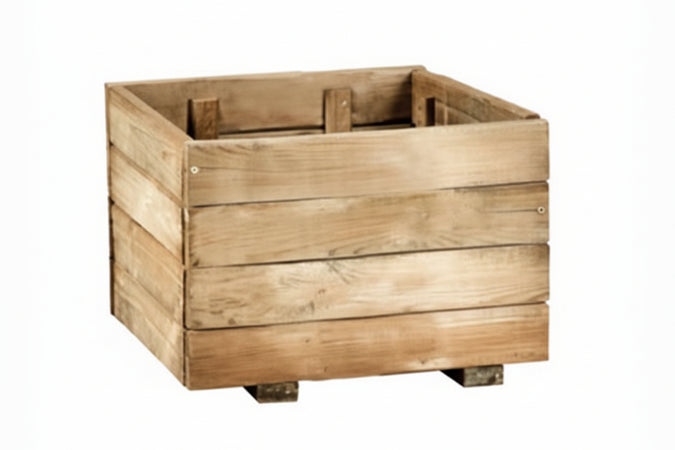 Fioriera Quadrata In Pino Impregnato Assemblata Cm.40X40X26H.