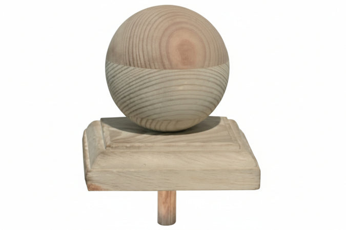 Finale Con Sfera In Pino Impregnato Cm.11X11 Per Palo Cm.9X9 Vette