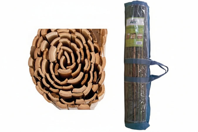 Arella In Bambu' Mezza Canna Filo Metallo Passante Mt.1X3 Vette