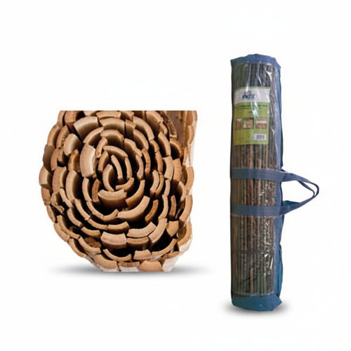 Arella In Bambu' Mezza Canna Filo Metallo Passante Mt.2X3 Vette