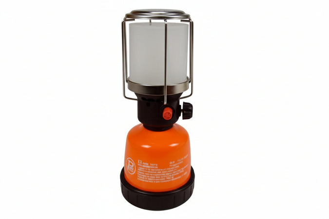 Lampada Gas Camping In Metallo Accensione Piezo Elettrica