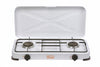 Fornello A Gas Gpl A 2 Fuochi Con Coperchio Cm.57X33X10H.