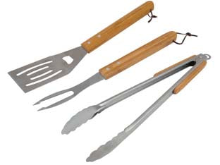 Set Utensili Per Barbecue Pz.3 Con Manici In Legno Set Pz.3 Campingaz