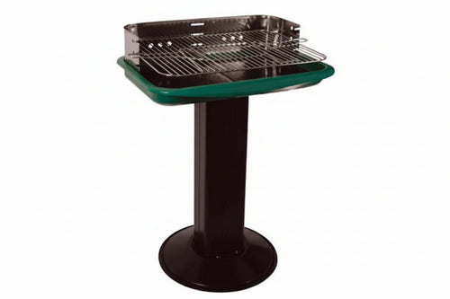 Barbecue Rettangolare Con Piede Centrale Florida Bracere Cm.60X40 Lapillo