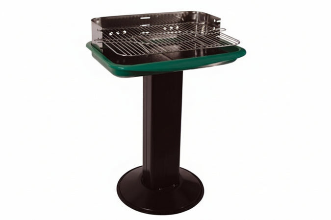 Barbecue Rettangolare Con Piede Centrale Florida Bracere Cm.60X40 Lapillo