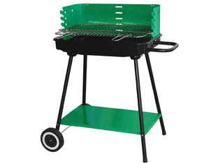 Barbecue Rettangolare Con Ruote Montana Bracere Cm.47X24 Lapillo