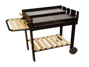 Barbecue Rettangolare Con Ripiani Legno Texas Bracere Cm.75X50 Lapillo