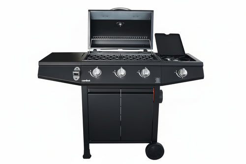Barbecue A Gas Gpl 3 Bruciatori + 1 Fornello Cm.117X52X101H. Lapillo