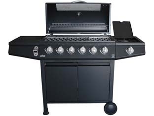 Barbecue A Gas Gpl 6 Bruciatori + 1 Fornello Cm.137,5X55,5X110H. Lapillo