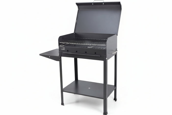 Barbecue Rettangolare A Carbonella Stella Con Ruote Griglia Cm.57,5X37 Mille