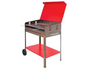 Barbecue Rettangolare A Carbonella Etna Con Ruote Bracere Cm.50X80 Mille
