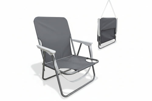 Poltroncina In Acciaio Da Spiaggia Cm.53X52X66H. Vette