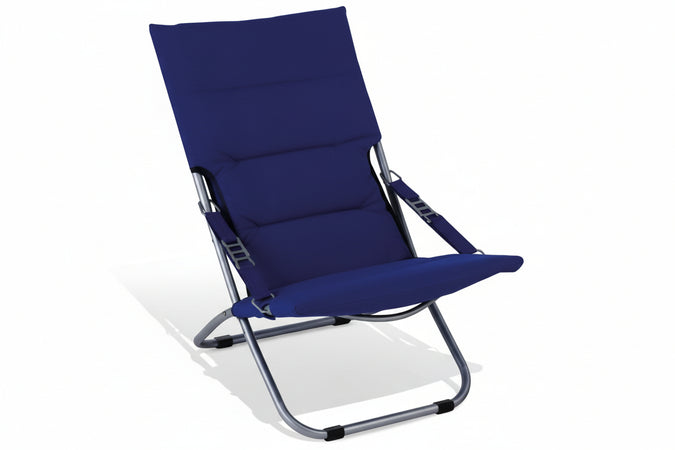 Poltrona Acciaio Pieghevole Blu Cm.50X94X63H. Vette