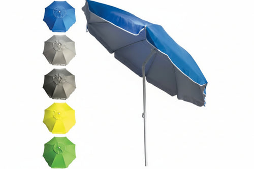 Ombrellone Da Spiaggia In Poliestere Cm.200 Ø Cm.200 Verde Fluo Vette