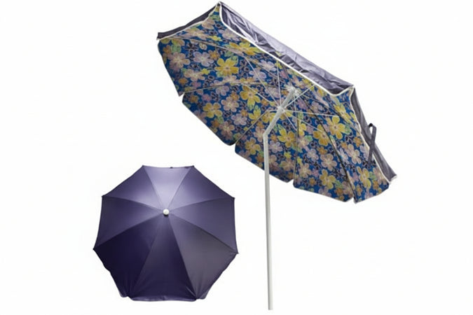 Ombrellone Da Spiaggia In Poliestere Doppio Blu Cm.200 Ø Cm.200 Vette