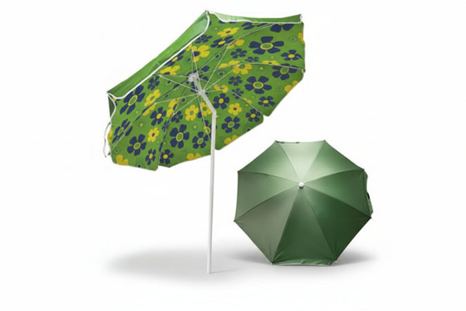 Ombrellone Da Spiaggia In Poliestere Doppio Verde Cm.200 Ø Cm.200 Vette