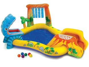 Piscina Gonfiabile Rettangolare Gioco Dinosauro +3 Anni Cm.249X191X109H. Peso Kg.5,20 (57444) Intex