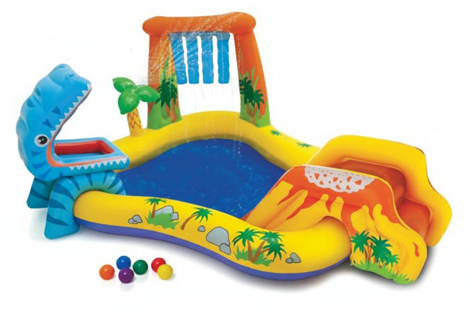 Piscina Gonfiabile Rettangolare Gioco Dinosauro +3 Anni Cm.249X191X109H. Peso Kg.5,20 (57444) Intex