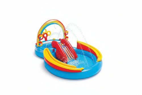 Piscina Gonfiabile Ovale Gioco Acqua Scivolo +2 Anni Cm.297X193X135H. Peso Kg.7,80 (57453) Intex