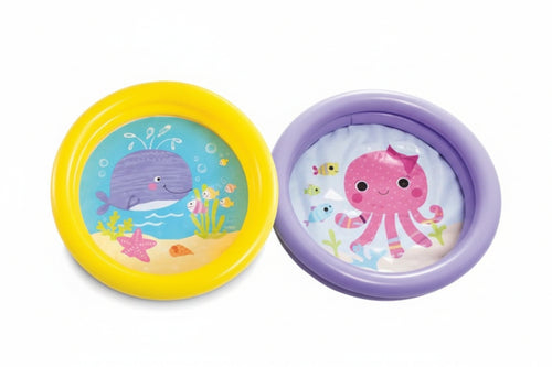 Piscina Gonfiabile Rotonda Baby Fondo Animaletti 2 Anelli 13 Anni Ø Cm.61X15H. Peso Kg.0,27 (59409) Intex