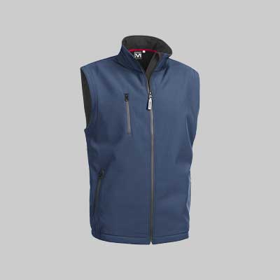 Gilet Multitasche Softshell Blu Tg. Xl