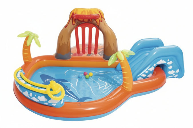 Piscina Con Giochi Gonfiabile Lava Lagoon +2 Anni Cm.265X265X104 Peso Kg.5,900 (Art.53069) Bestway