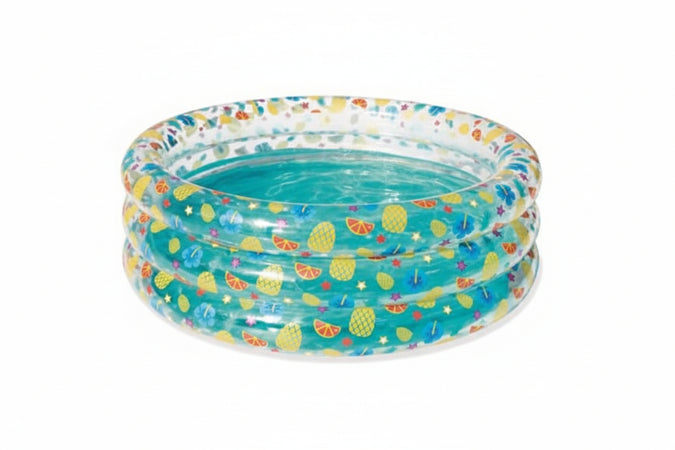 Piscina Gonfiabile Tropical Play Pool Trasparente 3 Anelli +6 Anni Ø Cm.150X53H. Peso Kg.2,530 (Art.51045) Bestway