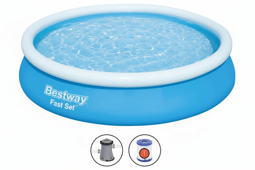 Piscina Fast Set Autoportante Tonda Cm.366X76H. Kg.14,0 Lt.5.377 Filtro Cartuccia (Art.57274) Bestway