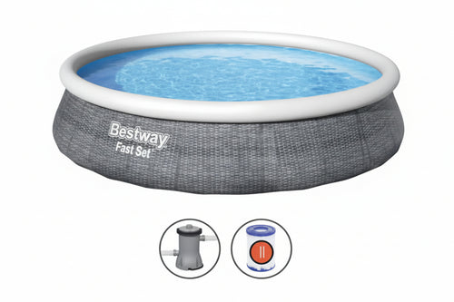Piscina Fast Set Autoportante Tonda Cm.396X84H. Kg.17,3 Lt.7.340Filtro Cartuccia (Art.57376) Bestway