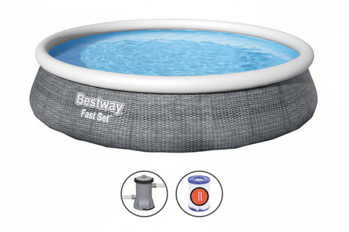 Piscina Fast Set Autoportante Tonda Cm.457X84H. Kg.23,3 Lt.9.677 Filtro Cartuccia (Art.57313) Bestway