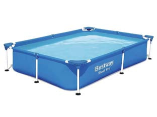 Piscina Steel Pro Rettangolare Telaio Portante Cm.221X150X43H.S/Filtro Kg.9,6 Lt.1.200 (Art.56401) Bestway