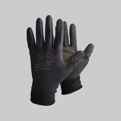 Guanto Poliestere/Poliuretano Nero Ideal Star Tg. 7 - 12 Paia- Ideal Star