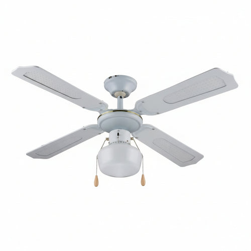 Ventilatore Tipo Legno Bianco Da Soffitto 1 Luce Ø 107 Cm Vinco