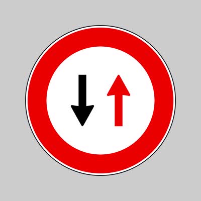 Segnale Stradale Fig. 41 'Dare Precedenza Nei Sensi Unici Alternati' Ø 60 Cm