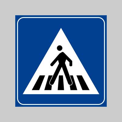 Segnale Stradale Fig. 303 'Attraversamento Pedonale' Ø 60 Cm