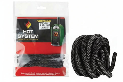 Guarnizione Tonda Per Alte Temperature Fiberline- - Mm.8X2,5 Mt. - 6 Pezzi