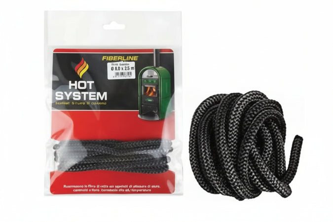 Guarnizione Tonda Per Alte Temperature Fiberline- - Mm.10X2,5 Mt. - 6 Pezzi